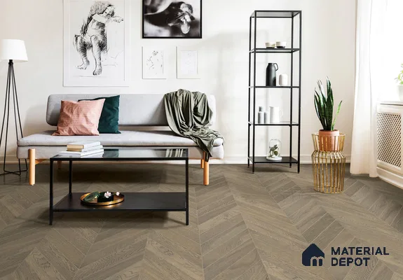 Chevron Engineered Floor EF 00067 F Patternia Stonewash Cashmere Oak 20 x 4 inch (510x90 mm) - 15 mm | 100% Sustainable | 3 mm Top Layer | 25 Year Warranty | Eco Friendly | Suitable with Underfloor Heating