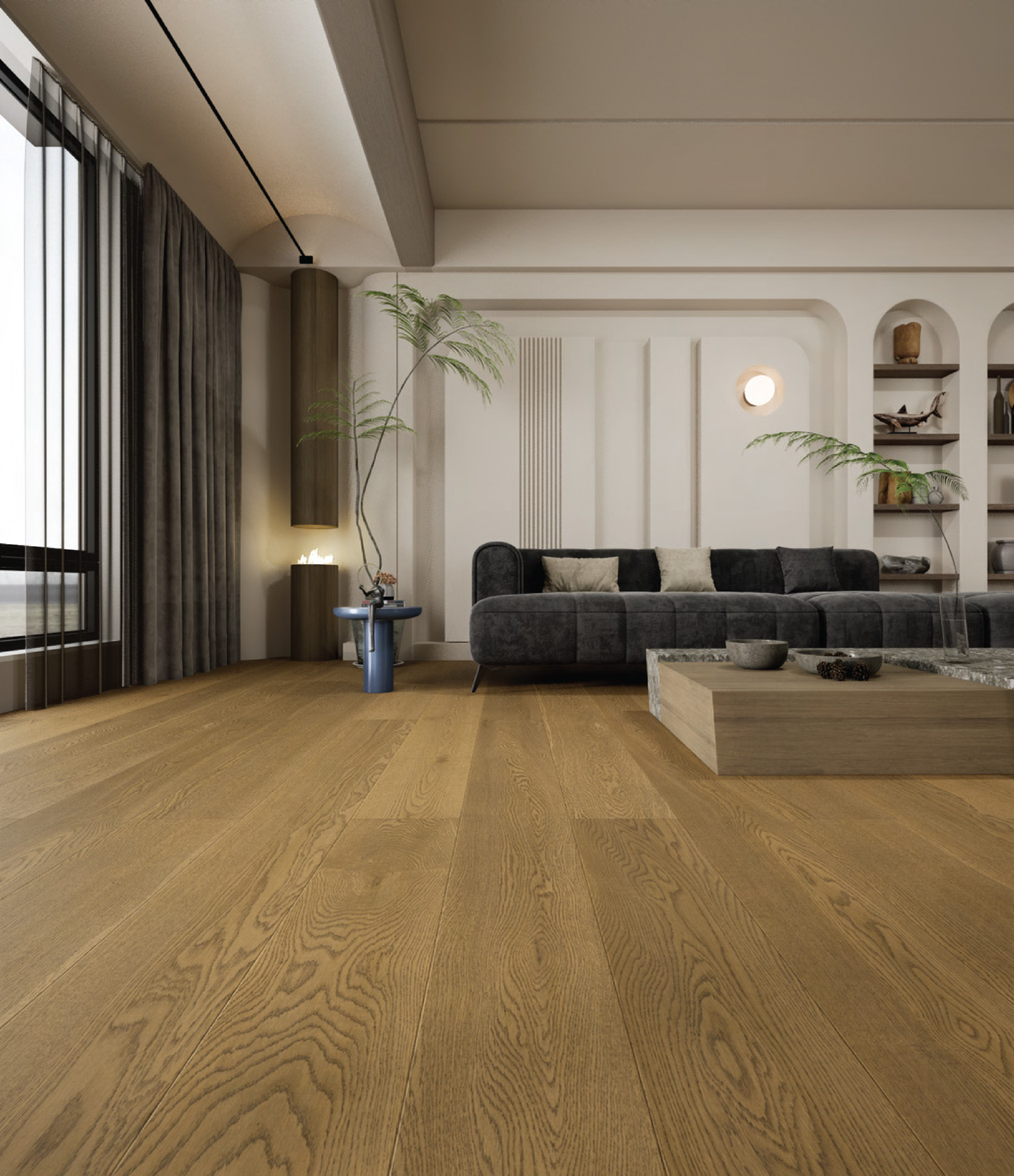 Engineered Wood Floor EF 00068 E Vestige Harvest Gold 75 x 8 inch (1900x194 mm) - 14 mm | 3 Layer Flooring | 3 mm Top Layer | 25 Year Warranty | Eco Friendly | Moisture Resistant | Click Lock Technology