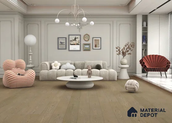 Engineered Wood Floor EF 00068 D Vestige Pearlescent Grey 75 x 8 inch (1900x194 mm) - 14 mm | 3 Layer Flooring | 3 mm Top Layer | 25 Year Warranty | Eco Friendly | Moisture Resistant | Click Lock Technology