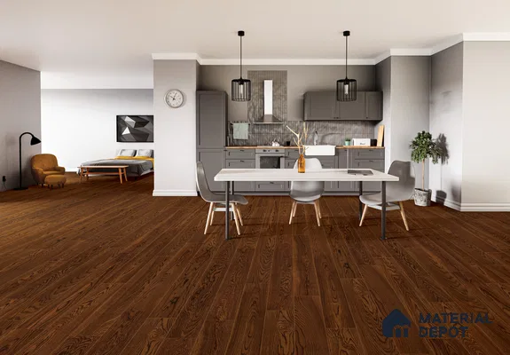 European Oak Engineered Wood Floor EF 00063 B Willow Everly 47 x 5 inch (1200x127 mm) - 12 mm | Multilayer Flooring | 2 mm Top Layer | Suitable with Underfloor Heating | UV Lacquer Coating | Brushed Finish | Drop Lock | 25 Years Warranty