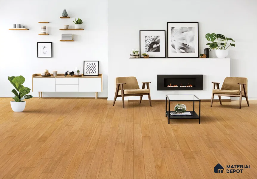 European Oak Engineered Wood Floor EF 00063 F Willow Origine 47 x 5 inch (1200x127 mm) - 12 mm | Multilayer Flooring | 2 mm Top Layer | Suitable with Underfloor Heating | UV Lacquer Coating | Brushed Finish | Drop Lock | 25 Years Warranty