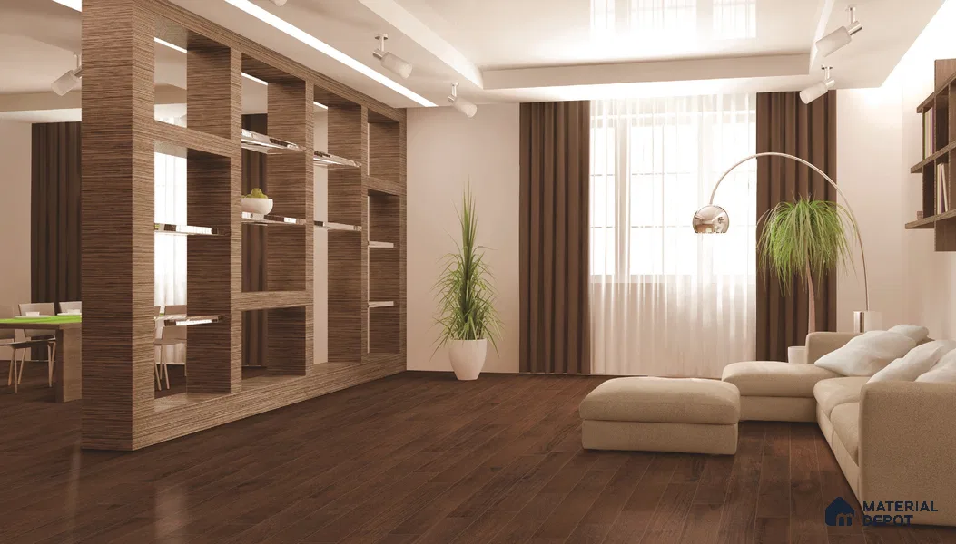 Hardwood Engineered Floor EF 00064 Slimy Brown Walnut 35 x 5 inch (900x120 mm) - 14 mm | Multilayer Flooring | 3 mm Top Layer