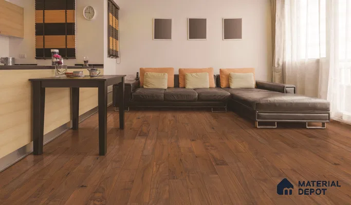 Hardwood Engineered Floor EF 00065 D Slimy Select Walnut Nature (24-75 inch) x 5 inch (600-1900 mm)x125 mm - 14 mm | Multilayer Flooring | 3 mm Top Layer | Random Sizes