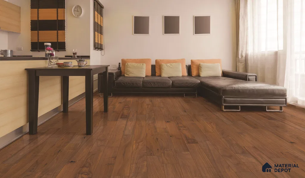 Hardwood Engineered Floor EF 00065 D Slimy Select Walnut Nature (24-75 inch) x 5 inch (600-1900 mm)x125 mm - 14 mm | Multilayer Flooring | 3 mm Top Layer | Random Sizes