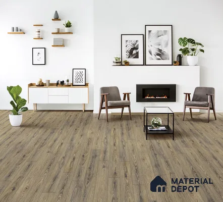 HDF Real Wood Matte Surface Laminate Wood Floor AC5 Grade LF 00339 E Evoke Canary Blonde 48 x 7 inch (1217x168 mm) - 12 mm | Aqua Protect 12 Hours Water Resistance | Anti Static and Stain Resistant | 0.5 mm V Groove | Embossed In Register (EIR) Surface | Uniclic Installation | 36 Plank Variations | 20 Years Warranty