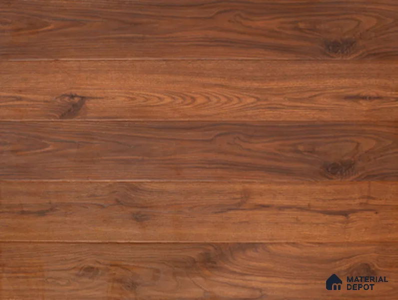 HDF Real Wood Matte Surface Laminate Wood Floor AC5 Grade LF 00339 Evoke Original Walnut 48 x 7 inch (1217x168 mm) - 12 mm | Aqua Protect 12 Hours Water Resistance | Anti Static and Stain Resistant | 0.5 mm V Groove | Embossed In Register (EIR) Surface | Uniclic Installation | 12 Plank Variations | 20 Years Warranty