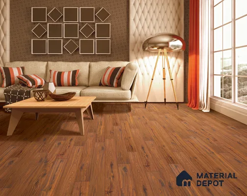 HDF Real Wood Matte Surface Laminate Wood Floor AC5 Grade LF 00339 Evoke Original Walnut 48 x 7 inch (1217x168 mm) - 12 mm | Aqua Protect 12 Hours Water Resistance | Anti Static and Stain Resistant | 0.5 mm V Groove | Embossed In Register (EIR) Surface | Uniclic Installation | 12 Plank Variations | 20 Years Warranty