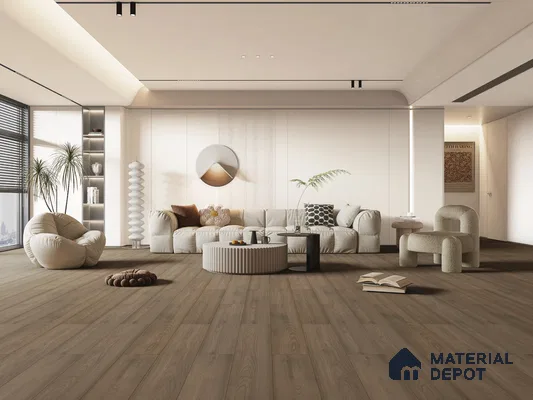 HDF Real Wood Matte Surface Laminate Wood Floor AC5 Grade LF 00342 H Elegancia Midnight Hue 48 x 8 inch (1216x197 mm) - 8 mm | 100% Water Proof | Anti Static and Stain Resistant | 0.5 mm V Groove | EIR Surface | Uniclic Installation | 48 Plank Variations