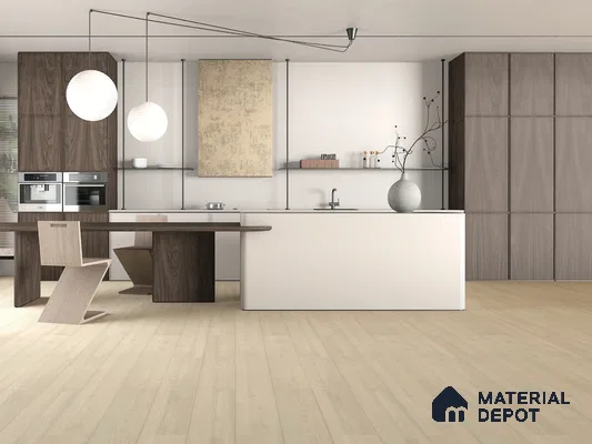 HDF Real Wood Matte Surface Laminate Wood Floor AC5 Grade LF 00342 G Elegancia Silken Sepia 48 x 8 inch (1216x197 mm) - 8 mm | 100% Water Proof | Anti Static and Stain Resistant | 0.5 mm V Groove | EIR Surface | Uniclic Installation | 48 Plank Variations
