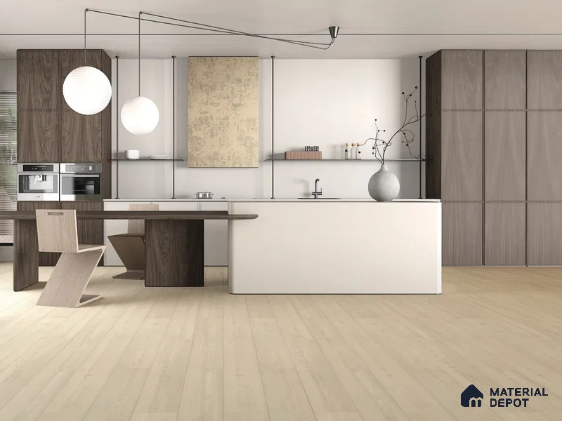 HDF Real Wood Matte Surface Laminate Wood Floor AC5 Grade LF 00342 G Elegancia Silken Sepia 48 x 8 inch (1216x197 mm) - 8 mm | 100% Water Proof | Anti Static and Stain Resistant | 0.5 mm V Groove | EIR Surface | Uniclic Installation | 48 Plank Variations