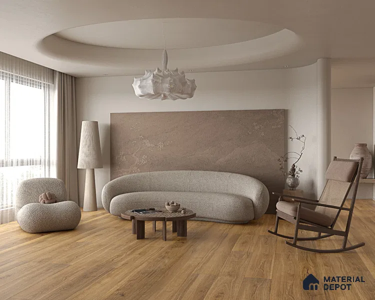 HDF Real Wood Touch Surface Hybrid Laminate Wood Floor AC5 Grade LF 00341 E Immenso Classic Walnut 73 x 9 inch (1845x235 mm) - 10 mm | 100% Water Proof | Anti Static and Stain Resistant | 0.5 mm V Groove | 2G Click Locking Installation | 36 Plank Variations | 25 Years Warranty