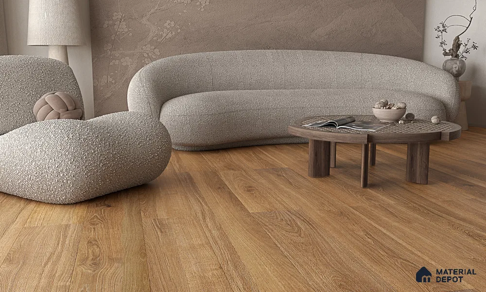 HDF Real Wood Touch Surface Hybrid Laminate Wood Floor AC5 Grade LF 00341 E Immenso Classic Walnut 73 x 9 inch (1845x235 mm) - 10 mm | 100% Water Proof | Anti Static and Stain Resistant | 0.5 mm V Groove | 2G Click Locking Installation | 36 Plank Variations | 25 Years Warranty