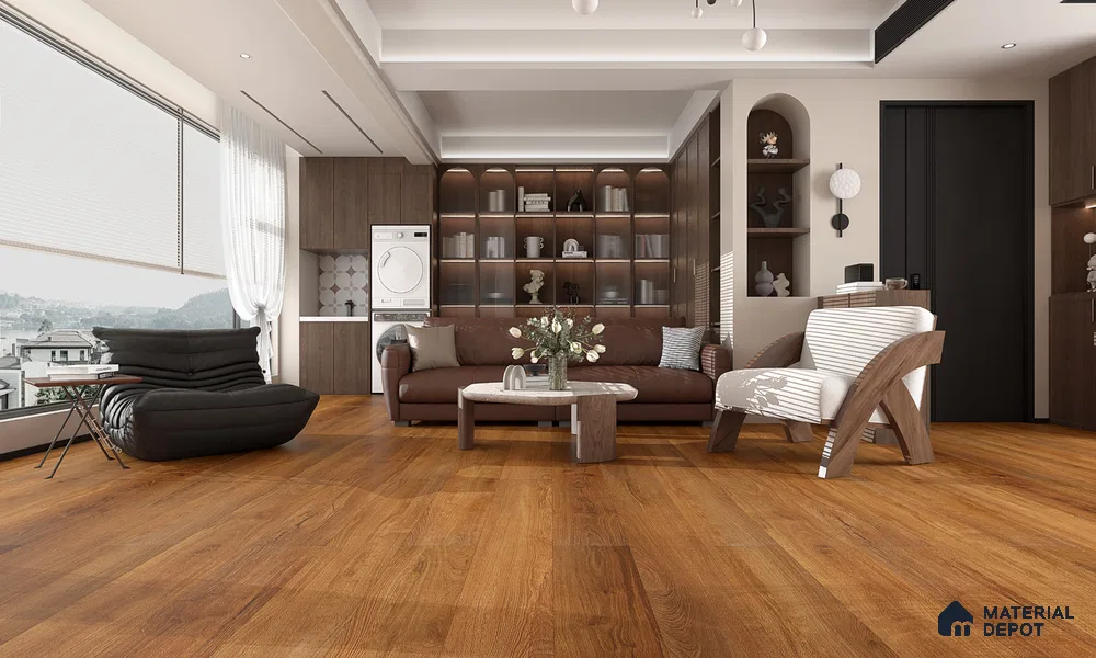 HDF Real Wood Touch Surface Hybrid Laminate Wood Floor AC5 Grade LF 00341 F Immenso Espresso Walnut 73 x 9 inch (1845x235 mm) - 10 mm | 100% Water Proof | Anti Static and Stain Resistant | 0.5 mm V Groove | 2G Click Locking Installation | 36 Plank Variations | 25 Years Warranty