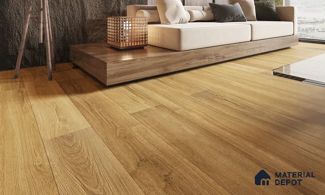 HDF Real Wood Touch Surface Hybrid Laminate Wood Floor AC5 Grade LF 00341 B Immenso Rich Caramel 73 x 9 inch (1845x235 mm) - 10 mm | 100% Water Proof | Anti Static and Stain Resistant | 0.5 mm V Groove | 2G Click Locking Installation | 36 Plank Variations | 25 Years Warranty