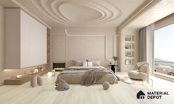 HDF Real Wood Touch Surface Hybrid Laminate Wood Floor AC5 Grade LF 00341 C Immenso Silver Grey 73 x 9 inch (1845x235 mm) - 10 mm | 100% Water Proof | Anti Static and Stain Resistant | 0.5 mm V Groove | 2G Click Locking Installation | 36 Plank Variations | 25 Years Warranty