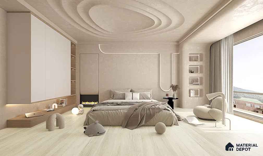 HDF Real Wood Touch Surface Hybrid Laminate Wood Floor AC5 Grade LF 00341 C Immenso Silver Grey 73 x 9 inch (1845x235 mm) - 10 mm | 100% Water Proof | Anti Static and Stain Resistant | 0.5 mm V Groove | 2G Click Locking Installation | 36 Plank Variations | 25 Years Warranty