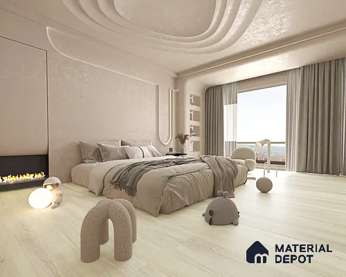 HDF Real Wood Touch Surface Hybrid Laminate Wood Floor AC5 Grade LF 00341 C Immenso Silver Grey 73 x 9 inch (1845x235 mm) - 10 mm | 100% Water Proof | Anti Static and Stain Resistant | 0.5 mm V Groove | 2G Click Locking Installation | 36 Plank Variations | 25 Years Warranty