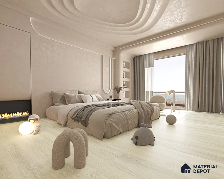 HDF Real Wood Touch Surface Hybrid Laminate Wood Floor AC5 Grade LF 00341 C Immenso Silver Grey 73 x 9 inch (1845x235 mm) - 10 mm | 100% Water Proof | Anti Static and Stain Resistant | 0.5 mm V Groove | 2G Click Locking Installation | 36 Plank Variations | 25 Years Warranty
