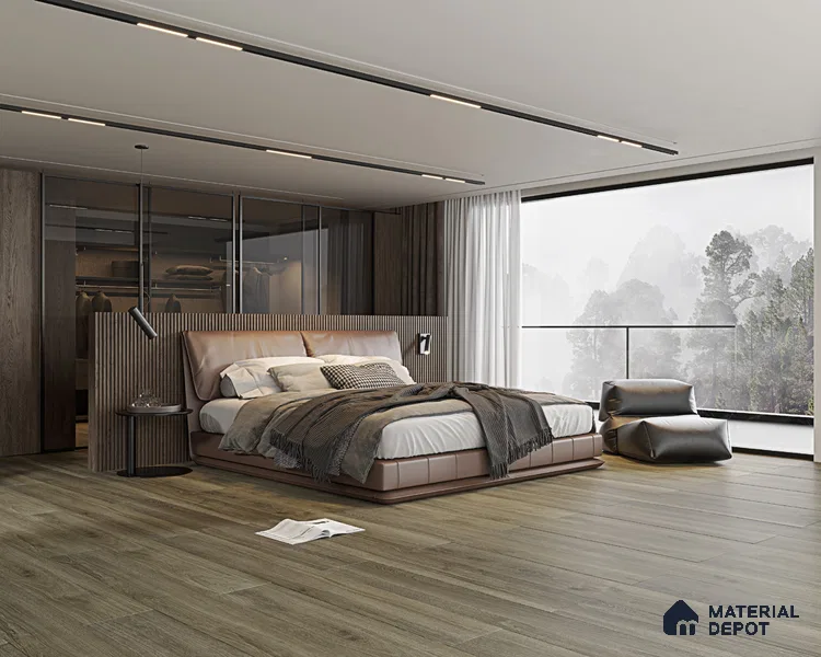 HDF Real Wood Touch Surface Hybrid Laminate Wood Floor AC5 Grade LF 00341 D Immenso Vintage Walnut 73 x 9 inch (1845x235 mm) - 10 mm | 100% Water Proof | Anti Static and Stain Resistant | 0.5 mm V Groove | 2G Click Locking Installation | 36 Plank Variations | 25 Years Warranty