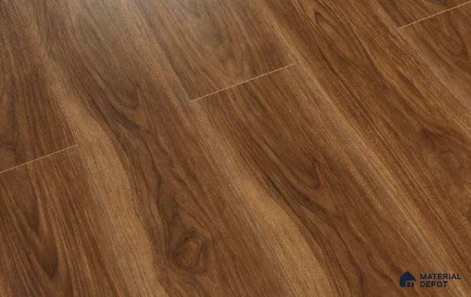 HDF Laminate Wood Floor AC5 Grade LF 00333 G Radiance Luxe Walnut 48 x 8 inch (1217x197 mm) - 12 mm | Aqua Protect 12 Hours Water Resistance | Anti Static and Stain Resistant | 0.5 mm V Groove | Real Wood Touch Surface | Uniclic Installation | 14 Plank Variations | 20 Years Warranty