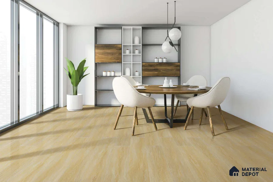 HDF Laminate Wood Floor AC5 Grade LF 00333 E Radiance Oatmeal Oak 48 x 8 inch (1217x197 mm) - 12 mm | Aqua Protect 12 Hours Water Resistance | Anti Static and Stain Resistant | 0.5 mm V Groove | Real Wood Touch Surface | Uniclic Installation | 14 Plank Variations | 20 Years Warranty