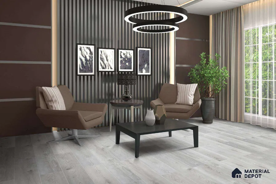 HDF Laminate Wood Floor AC5 Grade LF 00333 C Radiance Vita Old Grey 48 x 8 inch (1217x197 mm) - 12 mm | Aqua Protect 12 Hours Water Resistance | Anti Static and Stain Resistant | 0.5 mm V Groove | Real Wood Touch Surface | Uniclic Installation | 14 Plank Variations | 20 Years Warranty