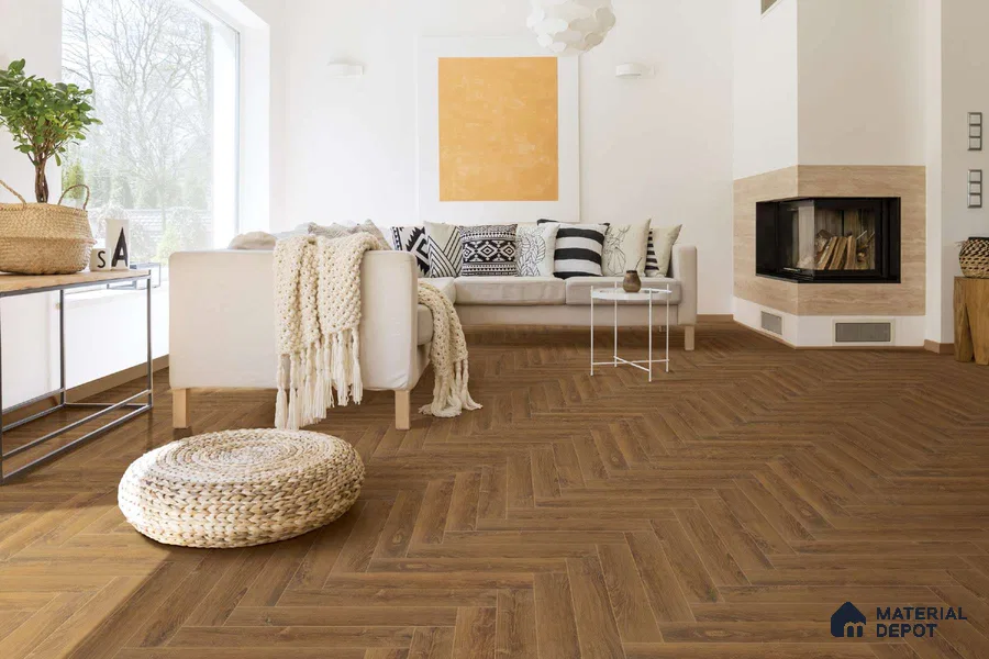 HDF Herringbone Real Wood Matte Surface Laminate Wood Floor AC5 Grade LF 00338 D Beaconia Angel Jasper 19 x 4 inch (470x95 mm) - 12 mm | Aqua Protect 12 Hours Water Resistance | Anti Static and Stain Resistant | 0.5 mm V Groove | Real Wood Touch Surface | Uniclic Installation | 36 Plank Variations | 20 Years Warranty