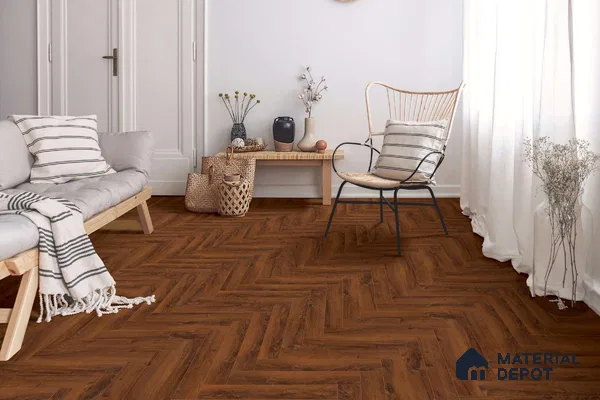 HDF Herringbone Real Wood Matte Surface Laminate Wood Floor AC5 Grade LF 00338 F Beaconia Rosa Aurora 19 x 4 inch (470x95 mm) - 12 mm | Aqua Protect 12 Hours Water Resistance | Anti Static and Stain Resistant | 0.5 mm V Groove | Real Wood Touch Surface | Uniclic Installation | 36 Plank Variations | 20 Years Warranty