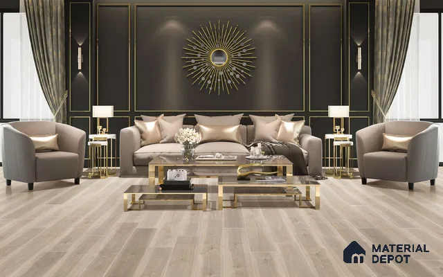 HDF Laminate Wood Floor AC5 Grade LF 00340 Unify Hazelnut 48 x 8 inch (1217x197 mm) - 8 mm | 100% Water Proof | Anti Static and Stain Resistant | 0.5 mm V Groove | Embossed In Register (EIR) Surface | Uniclic Installation | 36 Plank Variations