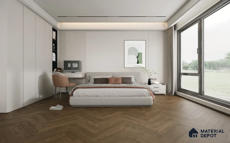 Herringbone Oak Engineered Floor EF 00066 G Manor Autumn Russet 24 x 4 inch (600x93 mm) - 14 mm | 100% Sustainable | 3 mm Top Layer | 25 Year Warranty | Eco Friendly | Suitable with Underfloor Heating