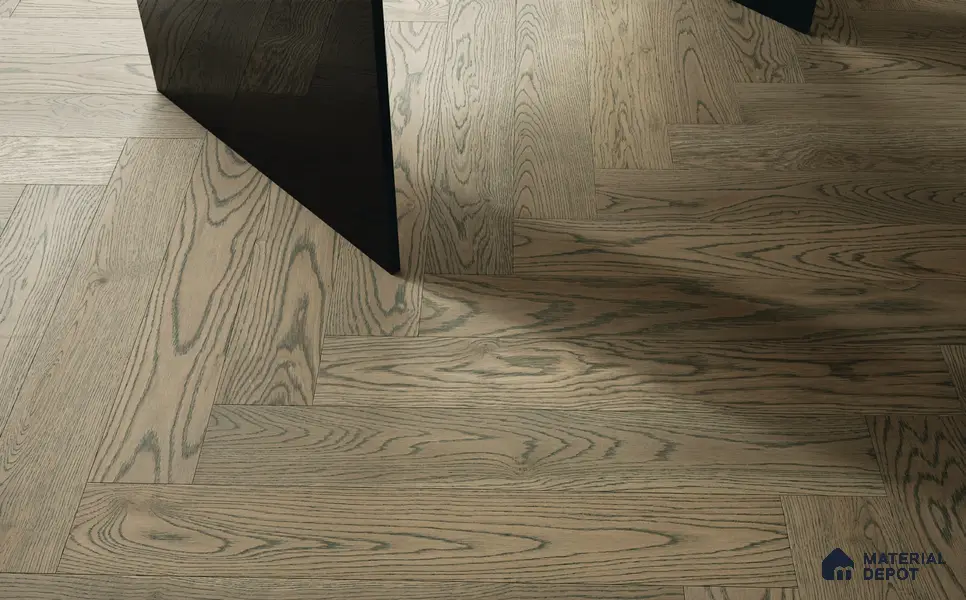 Herringbone Oak Engineered Floor EF 00066 D Manor Dusky Pearl 24 x 4 inch (600x93 mm) - 14 mm | 100% Sustainable | 3 mm Top Layer | 25 Year Warranty | Eco Friendly | Suitable with Underfloor Heating