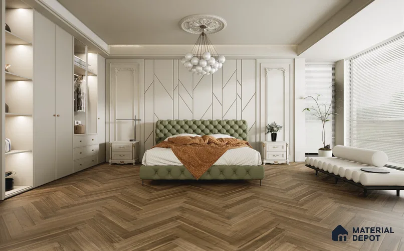 Herringbone Oak Engineered Floor EF 00066 J Manor Ebony Nightfall 24 x 4 inch (600x93 mm) - 14 mm | 100% Sustainable | 3 mm Top Layer | 25 Year Warranty | Eco Friendly | Suitable with Underfloor Heating