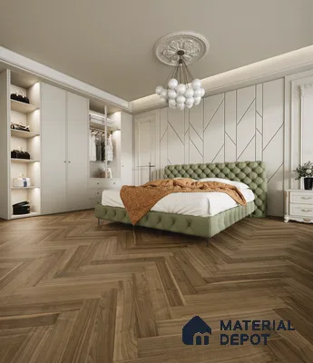 Herringbone Oak Engineered Floor EF 00066 J Manor Ebony Nightfall 24 x 4 inch (600x93 mm) - 14 mm | 100% Sustainable | 3 mm Top Layer | 25 Year Warranty | Eco Friendly | Suitable with Underfloor Heating