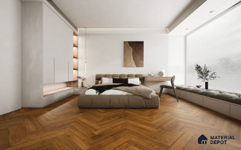 Herringbone Oak Engineered Floor EF 00066 I Manor Hazelnut Hue 24 x 4 inch (600x93 mm) - 14 mm | 100% Sustainable | 3 mm Top Layer | 25 Year Warranty | Eco Friendly | Suitable with Underfloor Heating