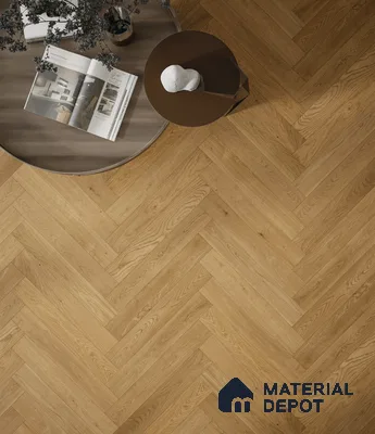 Herringbone Oak Engineered Floor EF 00066 B Manor Sun Kissed Beige 24 x 4 inch (600x93 mm) - 14 mm | 100% Sustainable | 3 mm Top Layer | 25 Year Warranty | Eco Friendly | Suitable with Underfloor Heating
