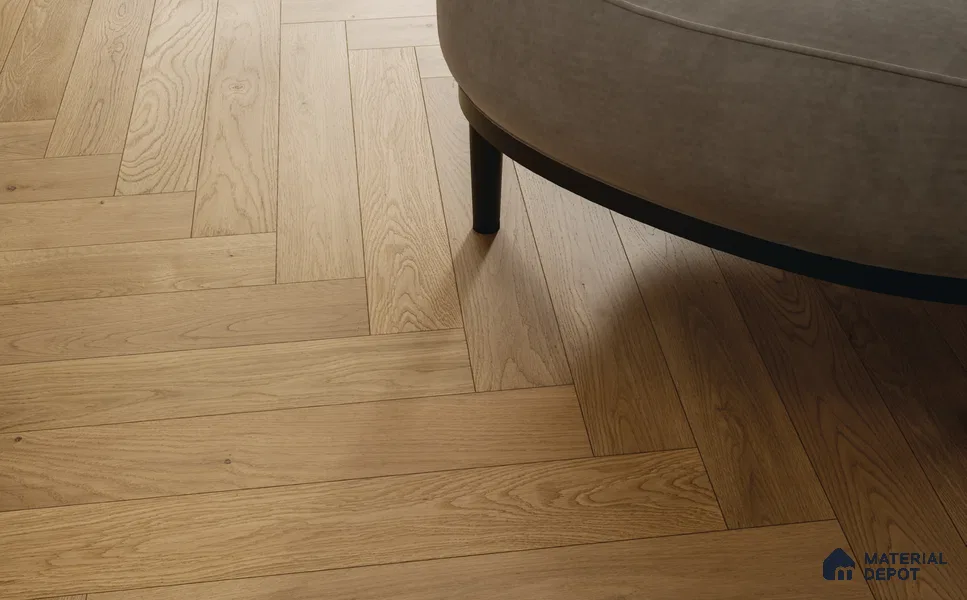 Herringbone Oak Engineered Floor EF 00066 B Manor Sun Kissed Beige 24 x 4 inch (600x93 mm) - 14 mm | 100% Sustainable | 3 mm Top Layer | 25 Year Warranty | Eco Friendly | Suitable with Underfloor Heating