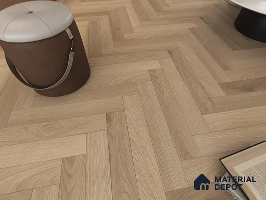 Hybrid HDF Herringbone Embossed Laminate Wood Floor AC5 Grade LF 00346 B Artisan Dawn Serenity 24 x 4 inch (600x100 mm) - 10 mm | 100 HRS Spill Proof | EIR Surface | Anti Static and Stain Resistant | 0.5 mm V Groove | Uniclic | 48 Plank Variations