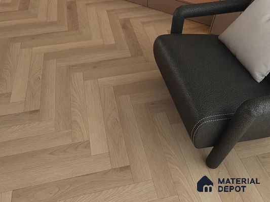 Hybrid HDF Herringbone Embossed Laminate Wood Floor AC5 Grade LF 00346 B Artisan Dawn Serenity 24 x 4 inch (600x100 mm) - 10 mm | 100 HRS Spill Proof | EIR Surface | Anti Static and Stain Resistant | 0.5 mm V Groove | Uniclic | 48 Plank Variations