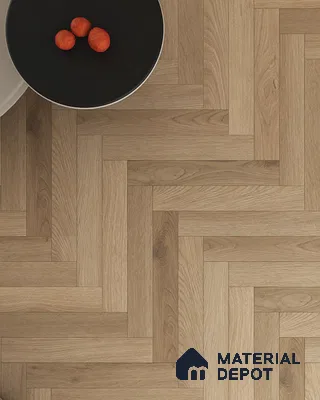 Hybrid HDF Herringbone Embossed Laminate Wood Floor AC5 Grade LF 00346 B Artisan Dawn Serenity 24 x 4 inch (600x100 mm) - 10 mm | 100 HRS Spill Proof | EIR Surface | Anti Static and Stain Resistant | 0.5 mm V Groove | Uniclic | 48 Plank Variations
