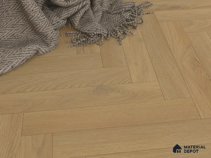 Hybrid HDF Herringbone Embossed Laminate Wood Floor AC5 Grade LF 00346 D Artisan Elder Oak 24 x 4 inch (600x100 mm) - 10 mm | 100 HRS Spill Proof | EIR Surface | Anti Static and Stain Resistant | 0.5 mm V Groove | Uniclic | 48 Plank Variations