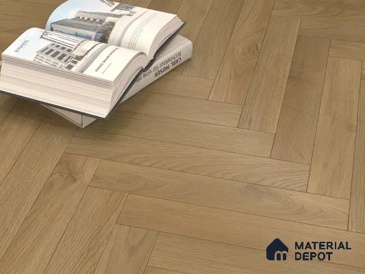 Hybrid HDF Herringbone Embossed Laminate Wood Floor AC5 Grade LF 00346 D Artisan Elder Oak 24 x 4 inch (600x100 mm) - 10 mm | 100 HRS Spill Proof | EIR Surface | Anti Static and Stain Resistant | 0.5 mm V Groove | Uniclic | 48 Plank Variations