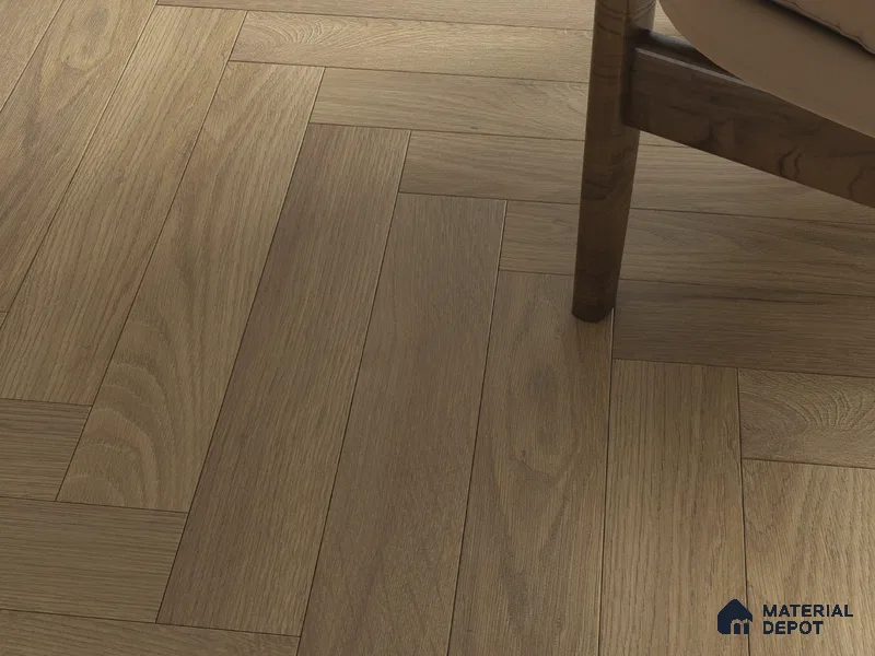 Hybrid HDF Herringbone Embossed Laminate Wood Floor AC5 Grade LF 00346 I Artisan Evening Whisper 24 x 4 inch (600x100 mm) - 10 mm | 100 HRS Spill Proof | EIR Surface | Anti Static and Stain Resistant | 0.5 mm V Groove | Uniclic | 48 Plank Variations