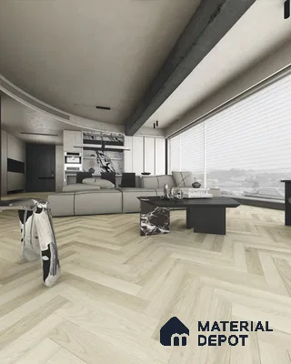 Hybrid HDF Herringbone Embossed Laminate Wood Floor AC5 Grade LF 00346 Artisan Glade Lumina 24 x 4 inch (600x100 mm) - 10 mm | 100 HRS Spill Proof | EIR Surface | Anti Static and Stain Resistant | 0.5 mm V Groove | Uniclic | 48 Plank Variations