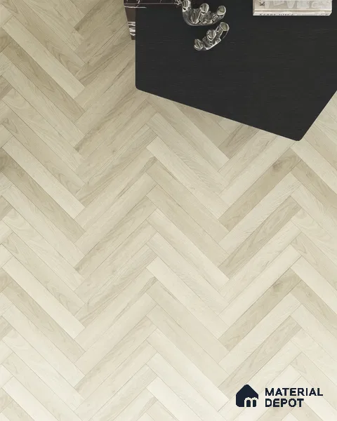 Hybrid HDF Herringbone Embossed Laminate Wood Floor AC5 Grade LF 00346 Artisan Glade Lumina 24 x 4 inch (600x100 mm) - 10 mm | 100 HRS Spill Proof | EIR Surface | Anti Static and Stain Resistant | 0.5 mm V Groove | Uniclic | 48 Plank Variations