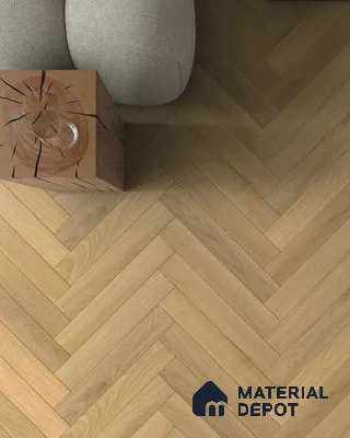 Hybrid HDF Herringbone Embossed Laminate Wood Floor AC5 Grade LF 00346 C Artisan Golden Whisper 24 x 4 inch (600x100 mm) - 10 mm | 100 HRS Spill Proof | EIR Surface | Anti Static and Stain Resistant | 0.5 mm V Groove | Uniclic | 48 Plank Variations