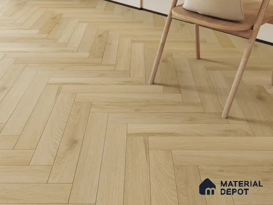 Hybrid HDF Herringbone Embossed Laminate Wood Floor AC5 Grade LF 00346 H Artisan Icy Echo 24 x 4 inch (600x100 mm) - 10 mm | 100 HRS Spill Proof | EIR Surface | Anti Static and Stain Resistant | 0.5 mm V Groove | Uniclic | 48 Plank Variations