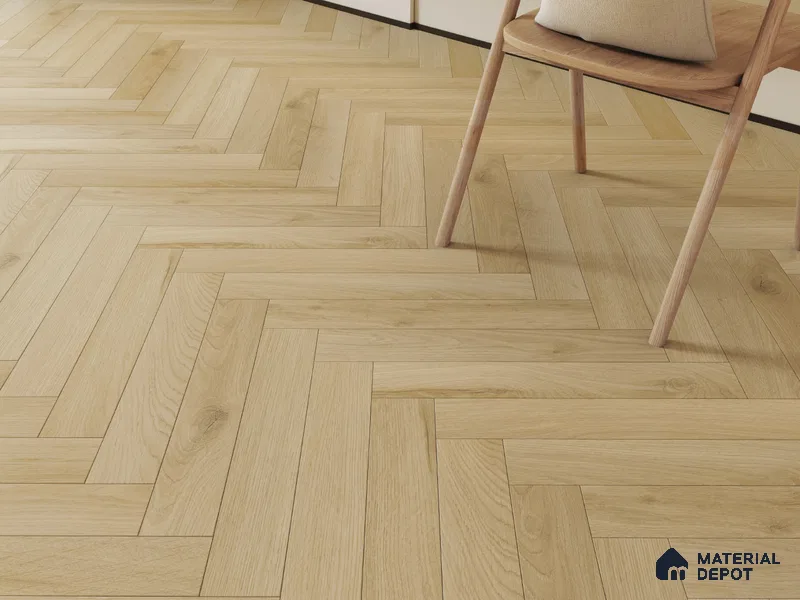 Hybrid HDF Herringbone Embossed Laminate Wood Floor AC5 Grade LF 00346 H Artisan Icy Echo 24 x 4 inch (600x100 mm) - 10 mm | 100 HRS Spill Proof | EIR Surface | Anti Static and Stain Resistant | 0.5 mm V Groove | Uniclic | 48 Plank Variations