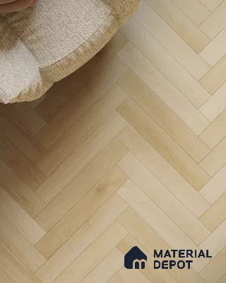 Hybrid HDF Herringbone Embossed Laminate Wood Floor AC5 Grade LF 00346 H Artisan Icy Echo 24 x 4 inch (600x100 mm) - 10 mm | 100 HRS Spill Proof | EIR Surface | Anti Static and Stain Resistant | 0.5 mm V Groove | Uniclic | 48 Plank Variations