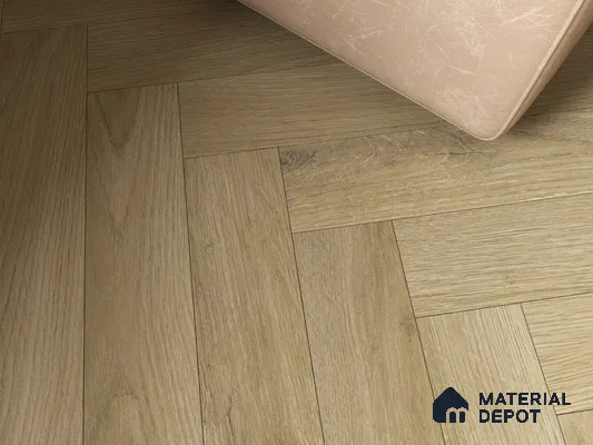 Hybrid HDF Herringbone Embossed Laminate Wood Floor AC5 Grade LF 00346 J Artisan Moorland Mist 24 x 4 inch (600x100 mm) - 10 mm | 100 HRS Spill Proof | EIR Surface | Anti Static and Stain Resistant | 0.5 mm V Groove | Uniclic | 48 Plank Variations