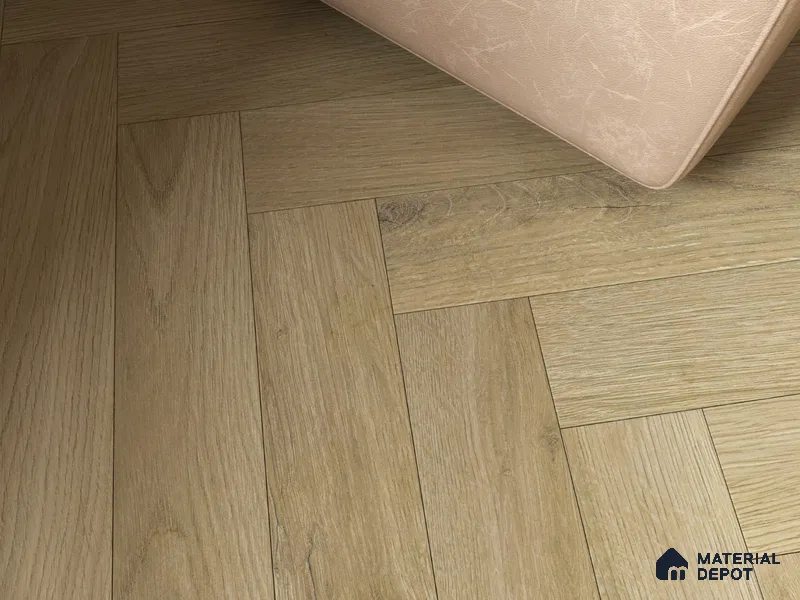 Hybrid HDF Herringbone Embossed Laminate Wood Floor AC5 Grade LF 00346 J Artisan Moorland Mist 24 x 4 inch (600x100 mm) - 10 mm | 100 HRS Spill Proof | EIR Surface | Anti Static and Stain Resistant | 0.5 mm V Groove | Uniclic | 48 Plank Variations